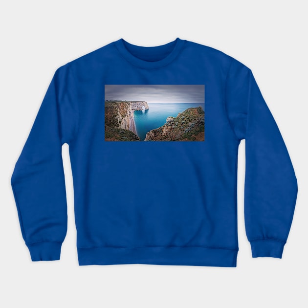 Porte d'Aval idyllic panorama Crewneck Sweatshirt by psychoshadow